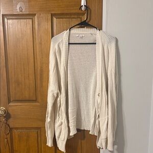 American Eagle Cream Knit Cardigan